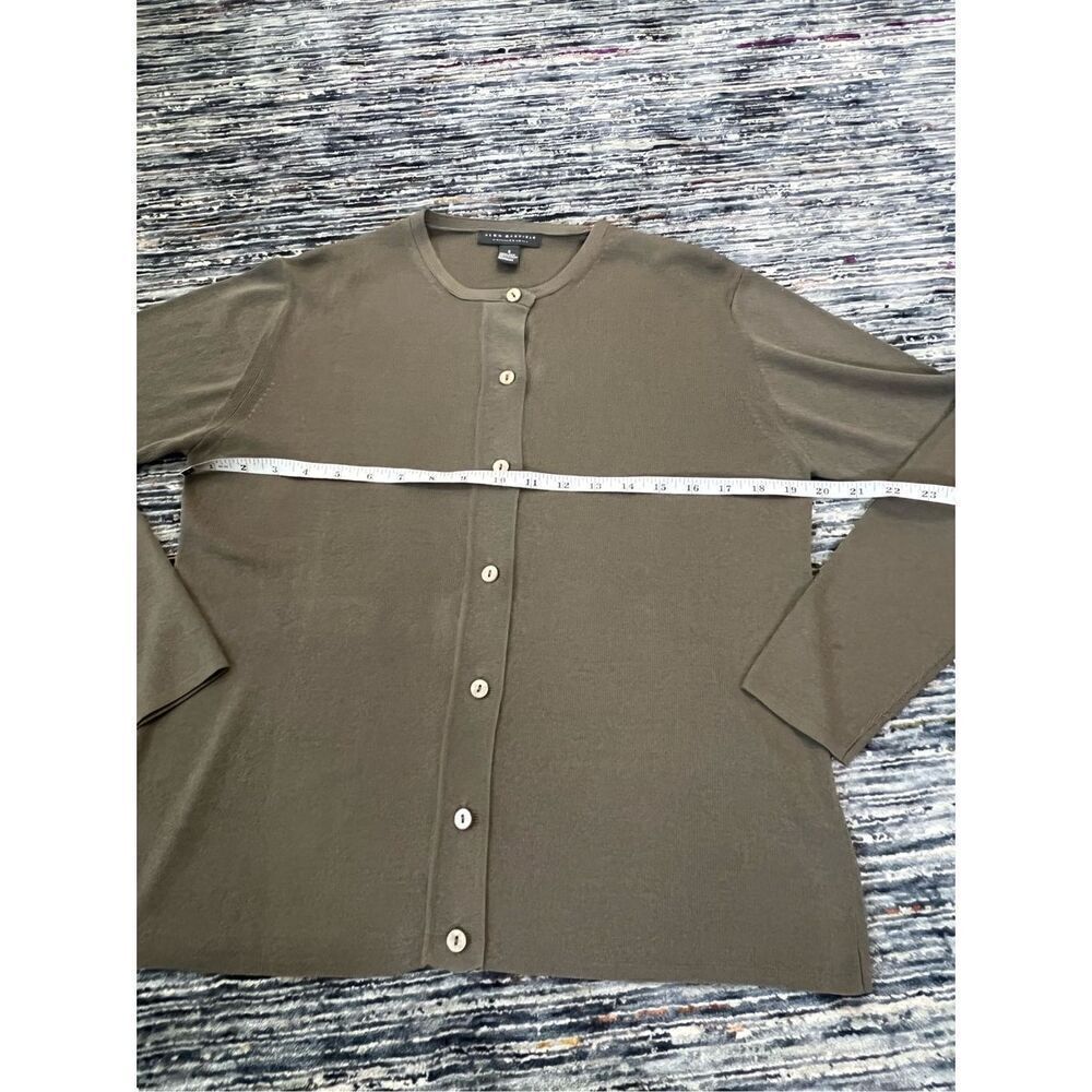 Alex Garfield grey button front cardigan silk sz S - Picture 5 of 7